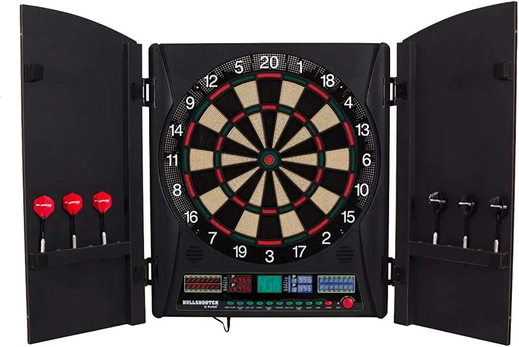 Electronic Dartboard Cabinet - BestsellerMarauder 5.0 Elektronisches Soft-Tip Dartboard-Schrank-Set Schwarz
