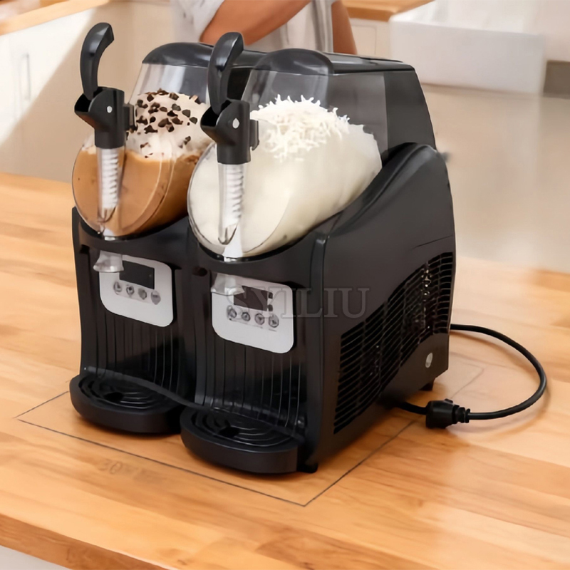 Slushie Machine Vending - Slush-Maschine, 4L Doppelzylinder Slush-Getränkemaschine, 330W Gefrorene-Getränke-Maschine