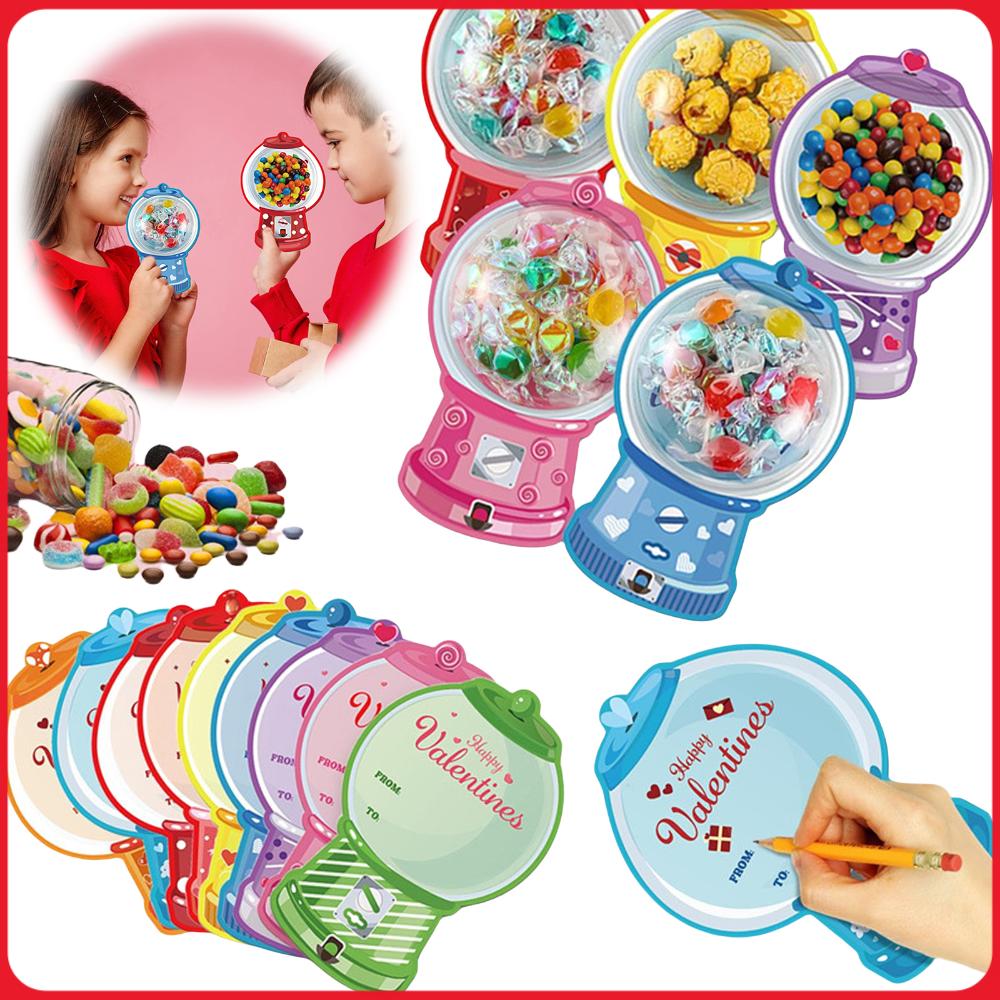 Bubble Gum Machine - 18/36er Pack Valentinstag Süßigkeitenhalter-Karten Kaugummiautomaten-Designs DIY