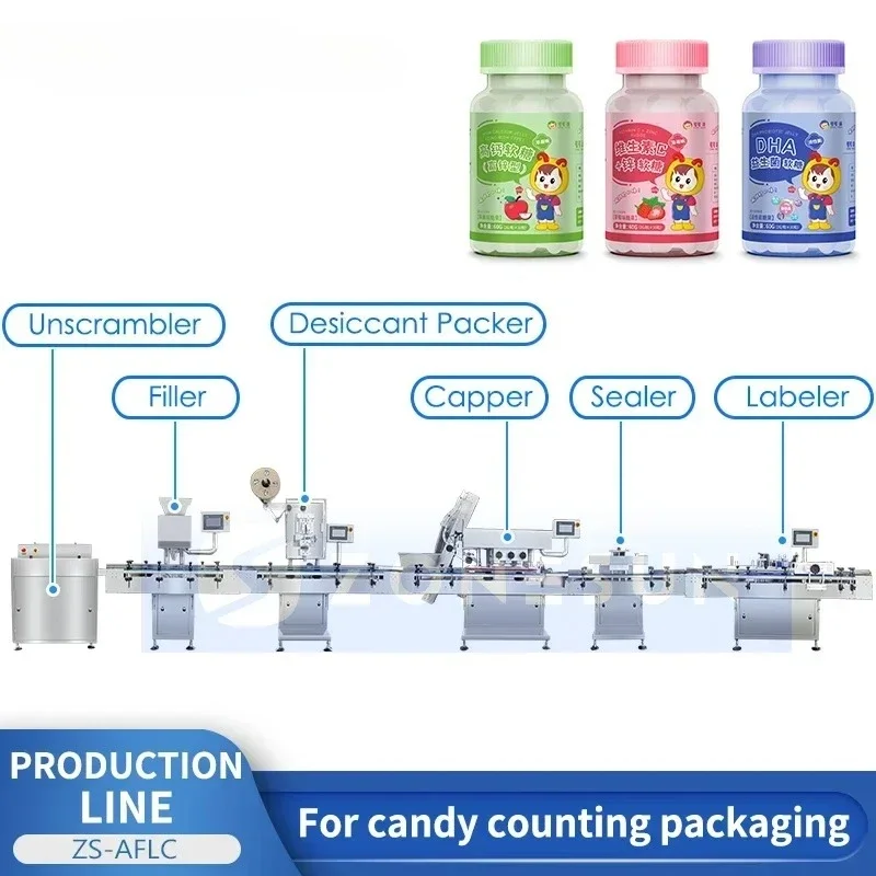 Bubble Gum Machine - ZONESUN Automatische Gummibärchen-Zähl-Produktionslinie für die Abfüllung,
