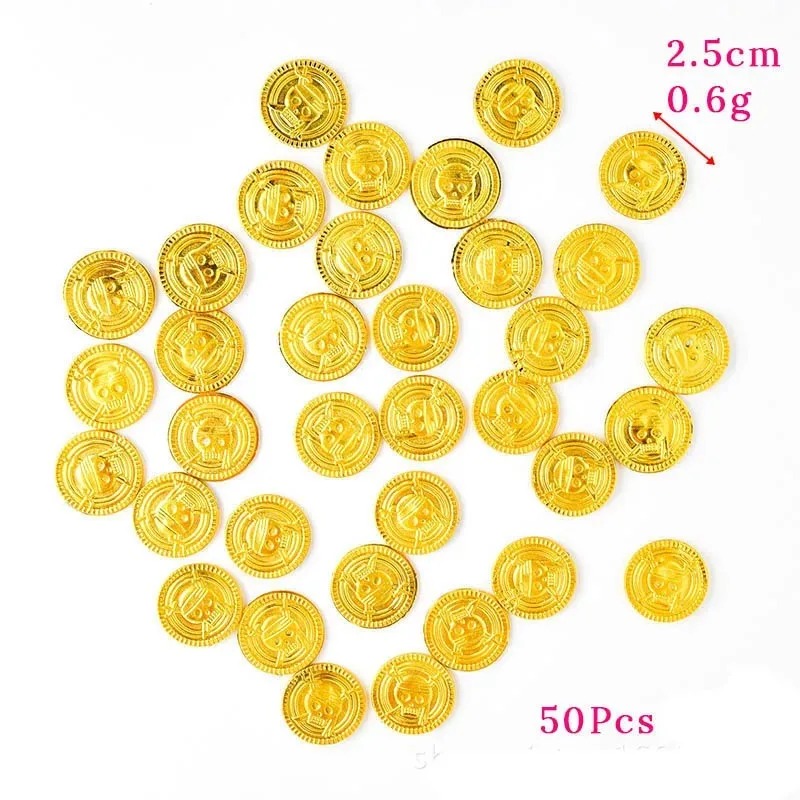 Arcade Game Coin - 50 Stücke Piraten Goldmünzen Kunststoff Gefälschte