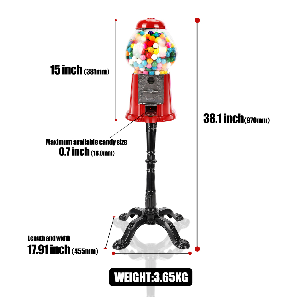 Für 15 Zoll kommerzielle rote  – Bubble Gum Machine Bewertung und Preis