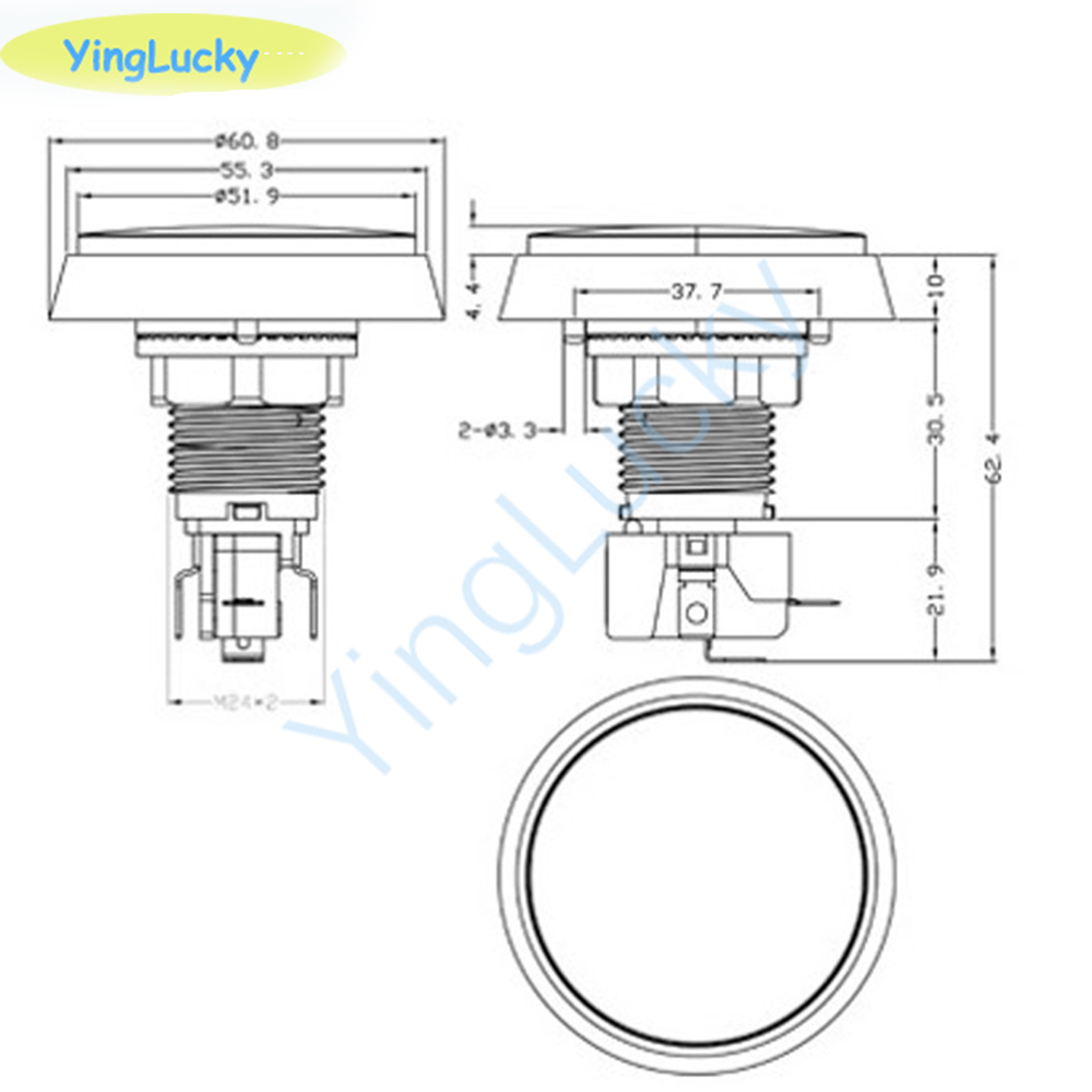 10 stücke Arcade-Taste 60mm LE – Coin Pusher Machine Bewertung und Preis
